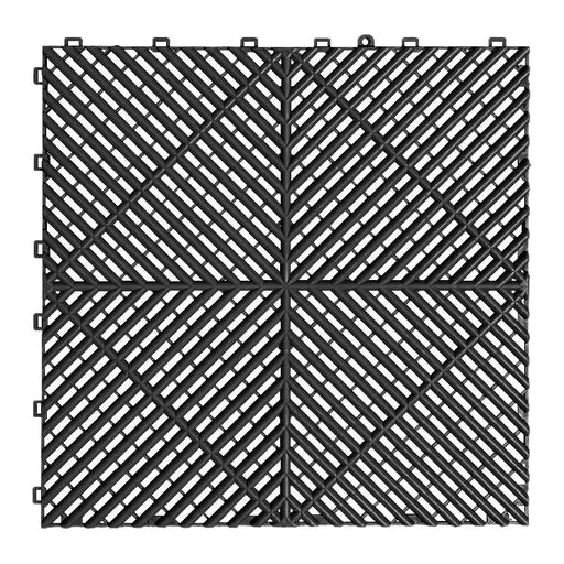 Interlocking Plastic Garage Flooring Tiles (Pack of 25 Tiles) by Habicare