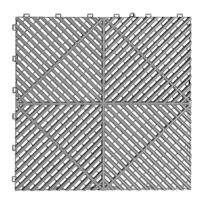 Interlocking Plastic Garage Flooring Tiles (Pack of 25 Tiles) by Habicare