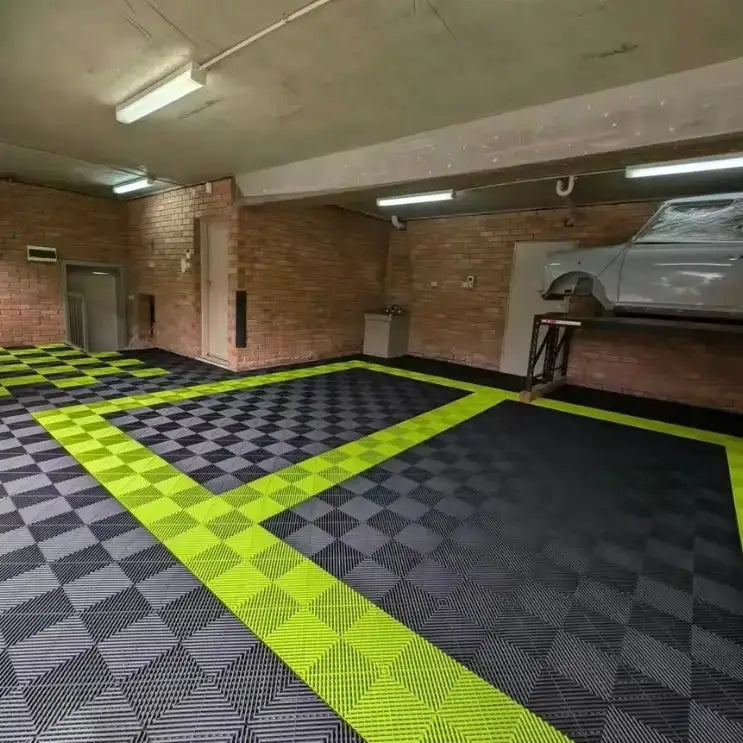 Interlocking Plastic Garage Flooring Tiles (Pack of 25 Tiles) by Habicare