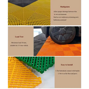 Interlocking Plastic Garage Flooring Tiles (Pack of 25 Tiles) by Habicare