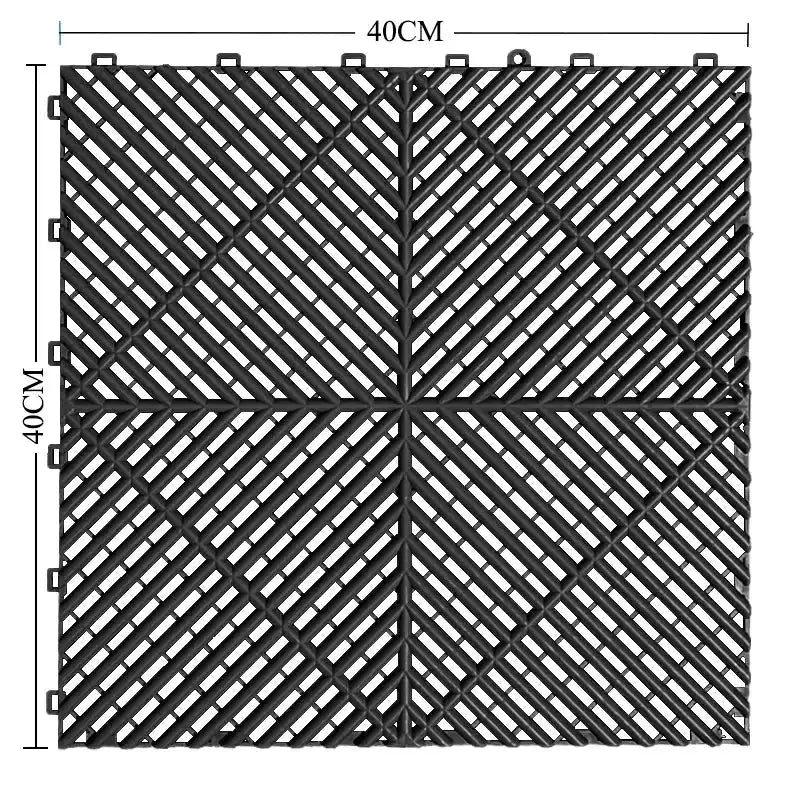 Interlocking Plastic Garage Flooring Tiles (Pack of 25 Tiles) by Habicare