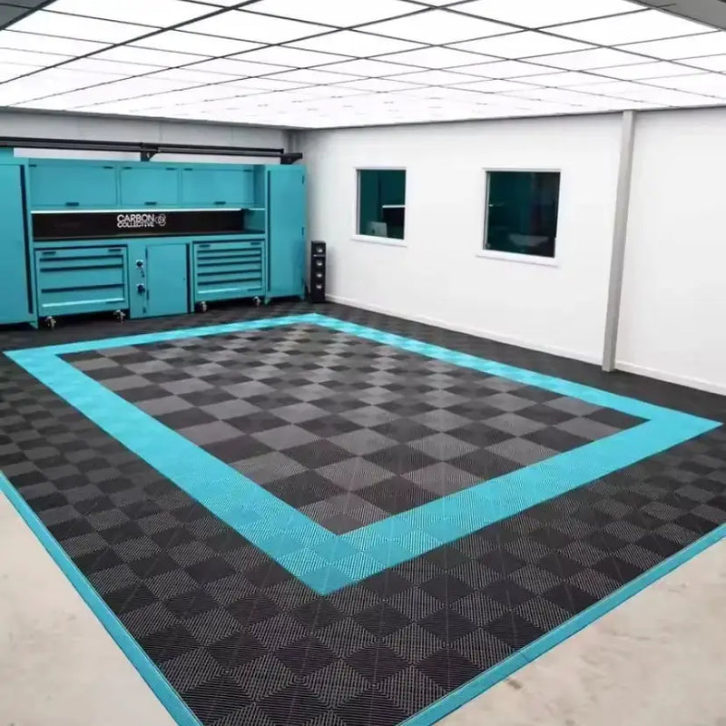 Interlocking Plastic Garage Flooring Tiles (Pack of 25 Tiles) by Habicare