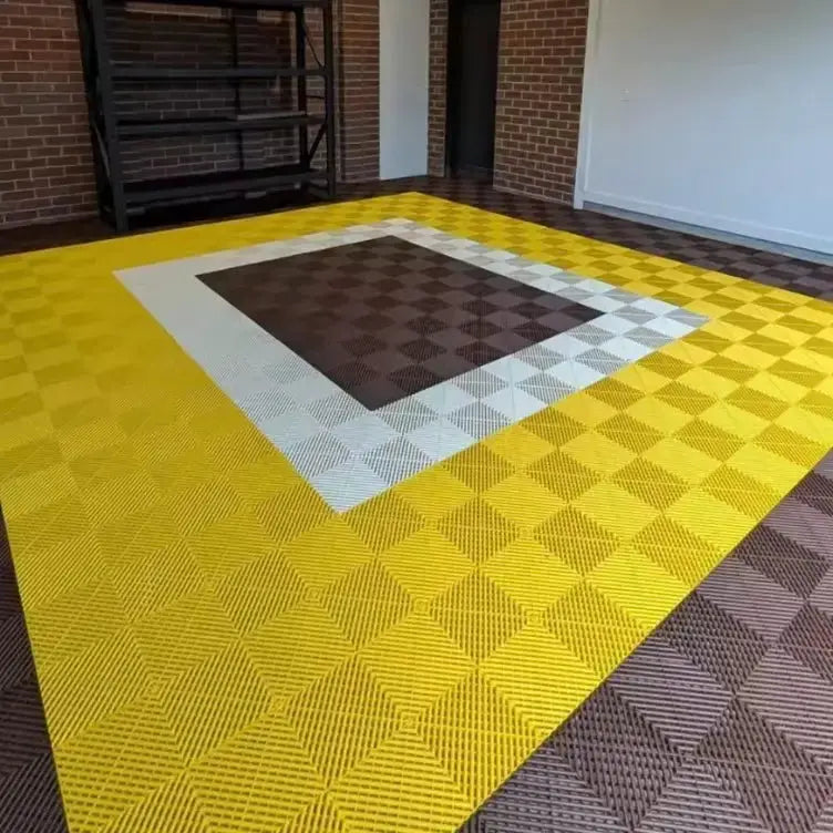 Interlocking Plastic Garage Flooring Tiles (Pack of 25 Tiles) by Habicare