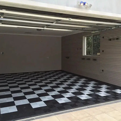 Interlocking Plastic Garage Flooring Tiles (Pack of 25 Tiles) by Habicare
