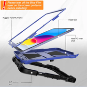 Rugged iPad 10th/11th Gen 10.9" Case – Shockproof Cover Stand & Pencil Holder by techplus