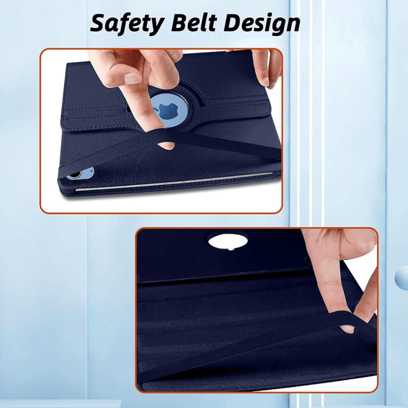techplus iPad Air 5th Gen 10.9 Inch Rotating Case 360 Degree Protective Stand Blue iPad Air 5th Gen 10.9 Rotating Case Blue Stand