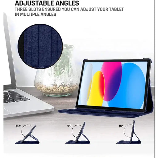 techplus iPad 10th Gen 10.9-inch 2022 Rotating Case – 360° Slim Protective Cover with Stand (Blue) iPad 10th Gen 10.9 Rotating Case With Stand Blue
