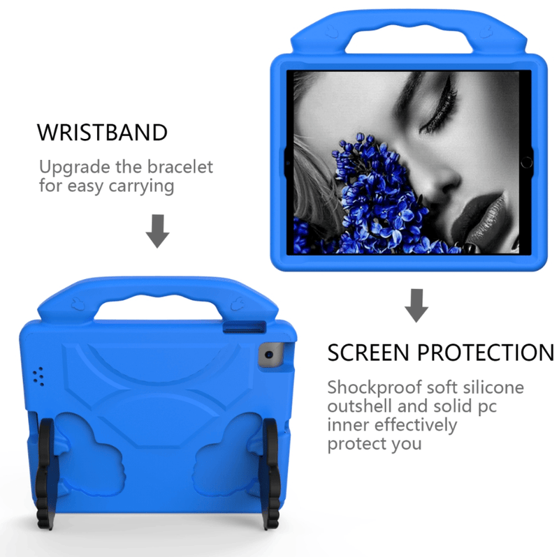 techplus EVA Protective Case For iPad Air 1st And 2nd 9.7 Inch Blue With Handle Kickstand EVA Protective Case For iPad Air 9.7 Inch Blue