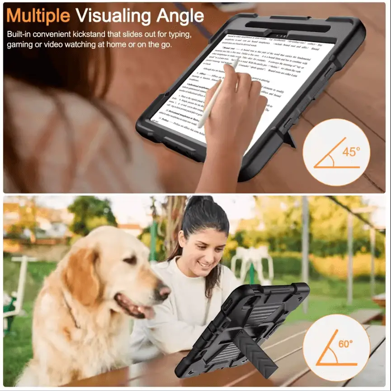 Rugged iPad Pro 11" Case – Heavy-Duty Shockproof Cover,Stand & Pencil Holder by techplus