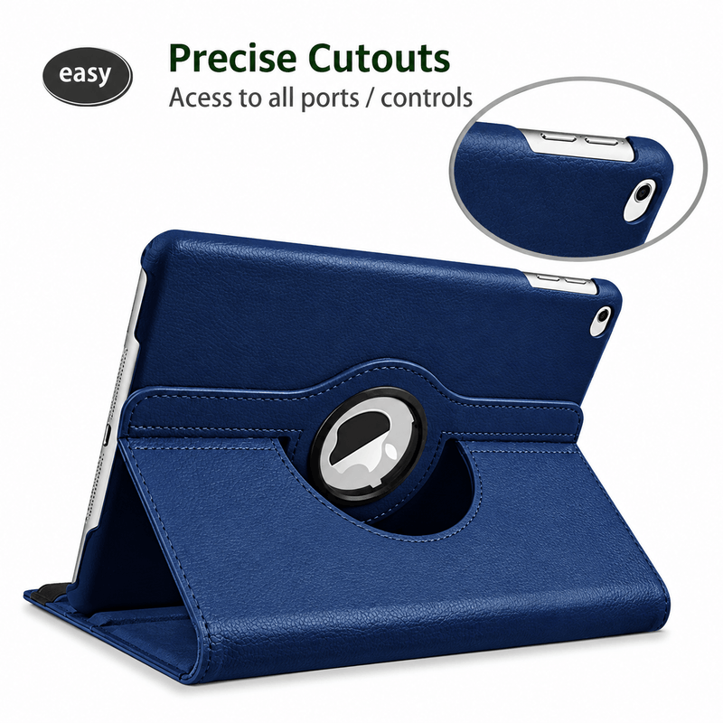 techplus Blue iPad Air 2 Rotating Case With 360 Degree Stand And Protective Cover TechPlus Blue iPad Air 2 Rotating Case With Stand