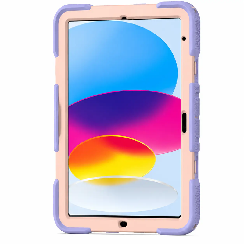 iPad Air 5th Generation (10.9 Inch) Rugged Shockproof Case with Kickstand (Pink) by techplus