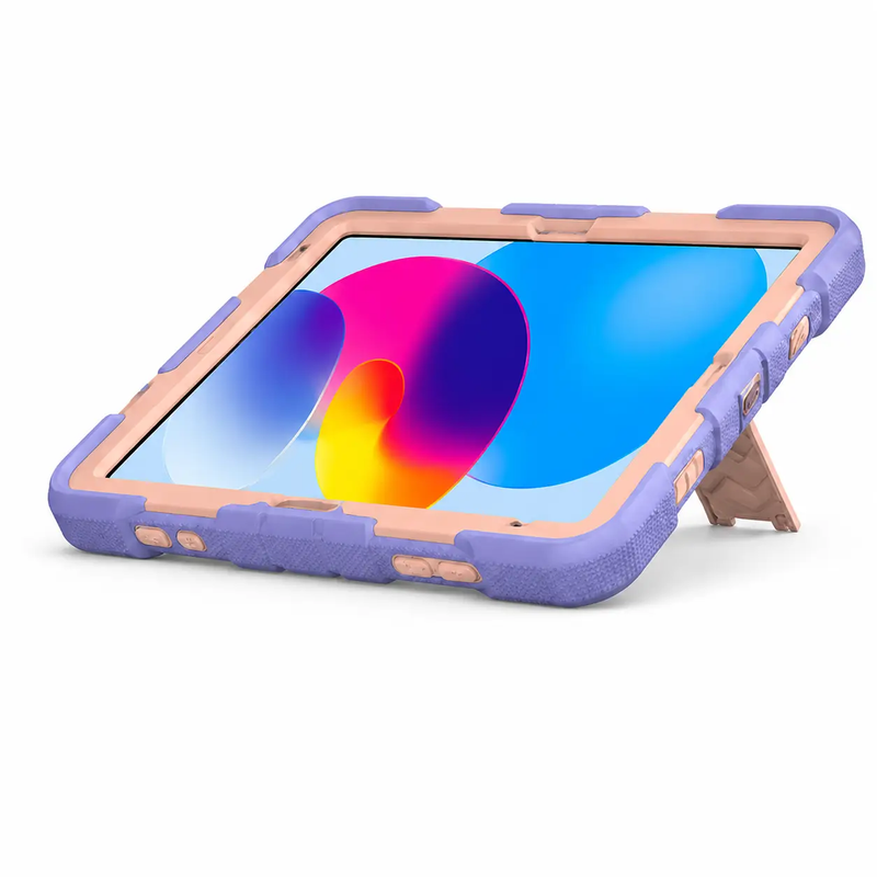iPad Air 4th Generation 10.9 Inch Rugged Shockproof Case with Kickstand (Pink) by techplus