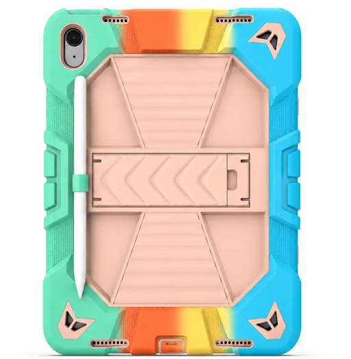 Apple iPad Air 11-Inch M2 Rugged Shockproof Case with Kickstand (Rainbow) by techplus