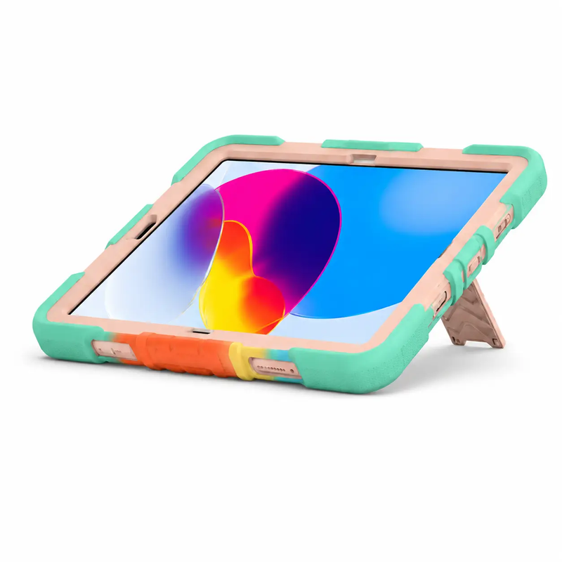 Apple iPad Air 11-Inch M2 Rugged Shockproof Case with Kickstand (Rainbow) by techplus