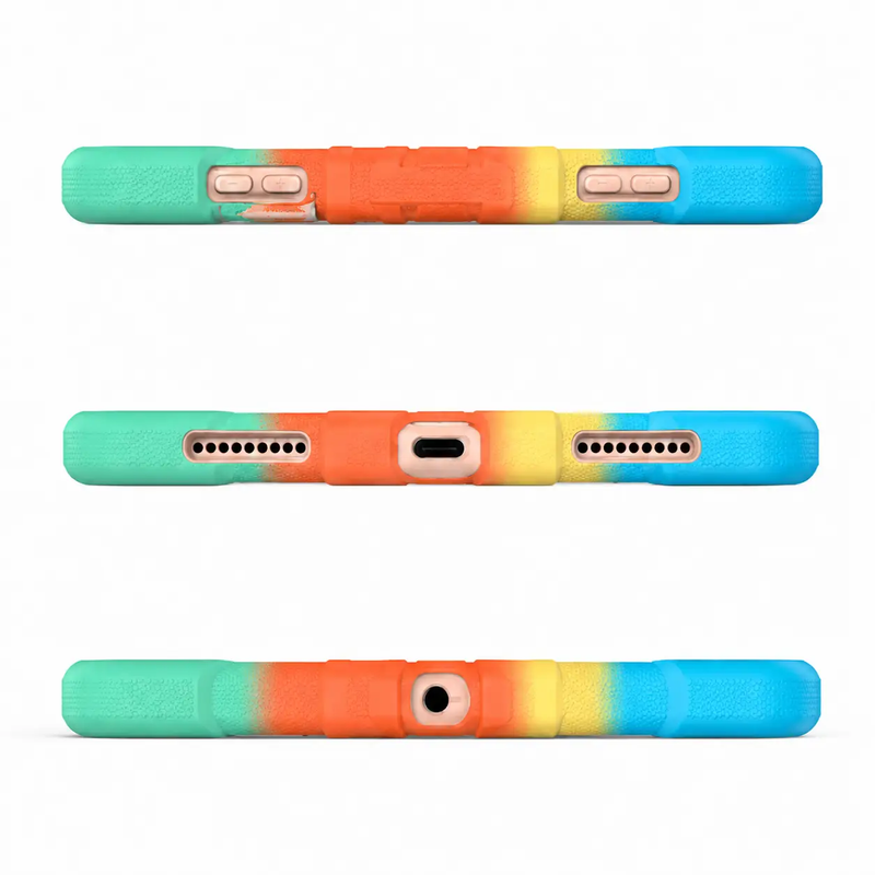 Apple iPad Air 11-Inch (M3) 2025 Rugged Shockproof Case with Kickstand(Rainbow) by techplus