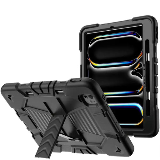 techplus Phone/Tablet Accessories iPad Pro 11-Inch (M4) 2024 7th Gen Rugged Shockproof Case with Kickstand (Black) iPad Pro 11-Inch (M4) 2024 7th Gen Rugged | Action Outdoors NZ