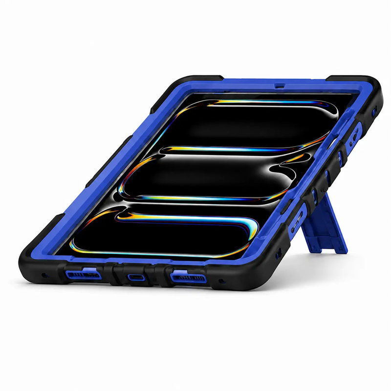 iPad Pro 11-Inch (M5) 2025 Rugged Shockproof Case with Kickstand (Blue) by techplus