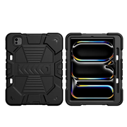 iPad Pro 13-Inch (M4) 2024 Rugged Shockproof Case with Kickstand (Black) by techplus