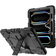 iPad Pro 11-Inch (M5) 2025 Rugged Shockproof Case with Kickstand (Black) by techplus