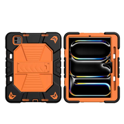 iPad Pro 13-Inch (M4) 2024 Rugged Shockproof Case with Kickstand (Orange) by techplus