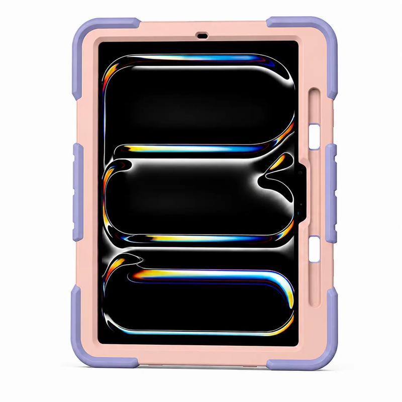 iPad Pro 11-Inch (M5) 2025 Rugged Shockproof Case with Kickstand (Pink) by techplus