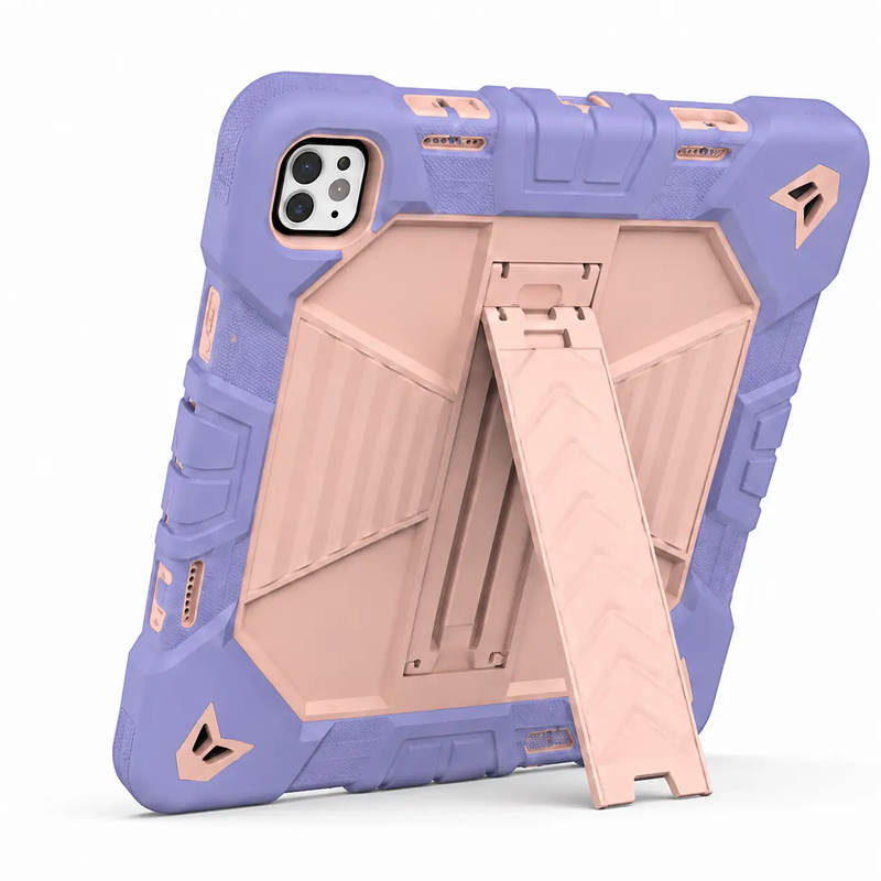 iPad Pro 11-Inch (M5) 2025 Rugged Shockproof Case with Kickstand (Pink) by techplus