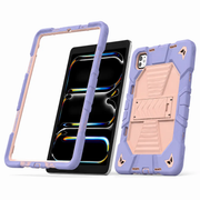 iPad Pro 11-Inch (M4) 2024 7th Gen Rugged Shockproof Case with Kickstand (Pink) by techplus
