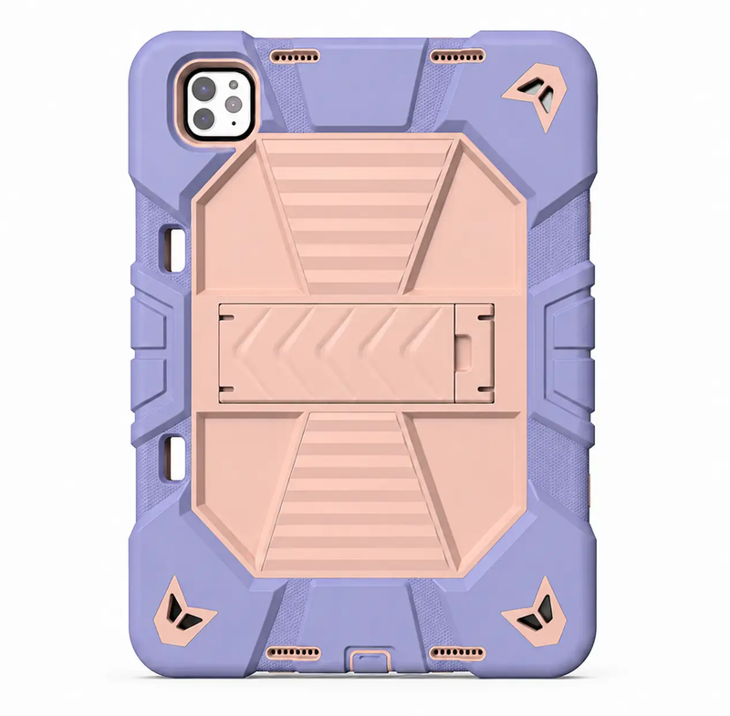 iPad Pro 11-Inch (M4) 2024 7th Gen Rugged Shockproof Case with Kickstand (Pink) by techplus