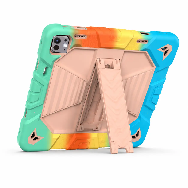 iPad Pro 11-Inch (M5) 2025 Rugged Shockproof Case with Kickstand (Rainbow) by techplus