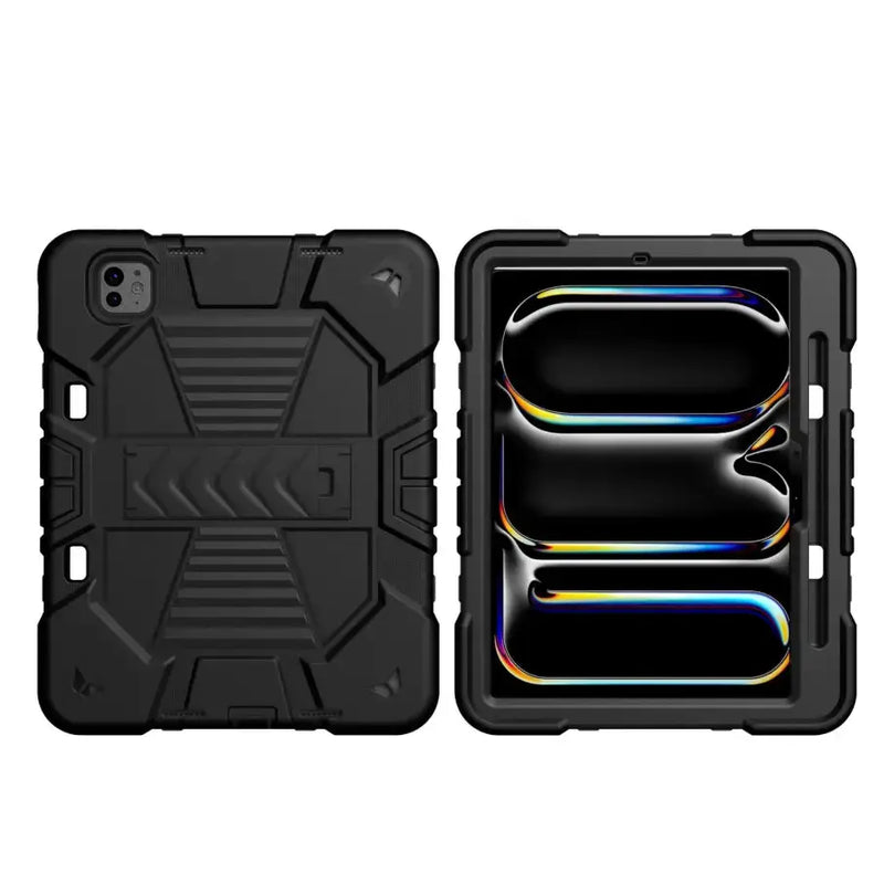 techplus Phone/Tablet Accessories iPad Pro 11-Inch (M5) 2025 Rugged Shockproof Case with Kickstand (Black) iPad Pro 11-Inch (M5) 2025 Rugged Shockproof | Action Outdoors NZ
