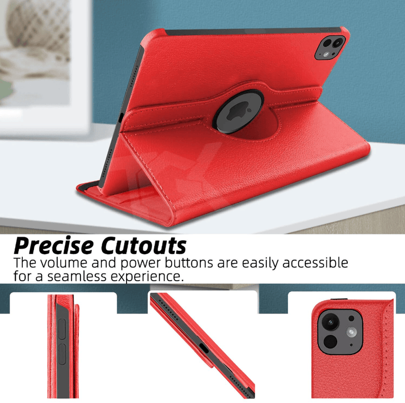 techplus iPad Pro 11-inch M4 (2024) Rotating Case – 360° Slim Protective Cover with Stand (Red) iPad Pro 11-inch M4 (2024) Rotating Case – 360° Slim Protective Cover with Stand (Red)