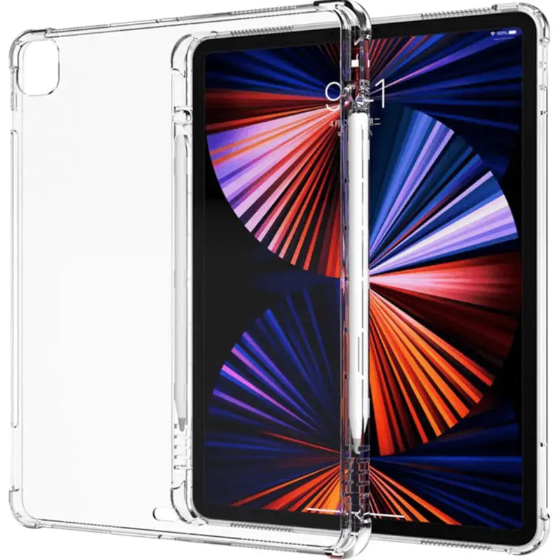 techplus iPad Pro 12.9 Clear Shockproof Soft Case – 5th & 6th Gen (2021/2022) Clear Shockproof Case For iPad Pro 12.9 5th Gen 2021