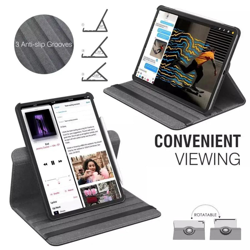 Synthetic Leather Cover for iPad Pro 12.9” - 3rd gen (2018) (Black) by 9eight5