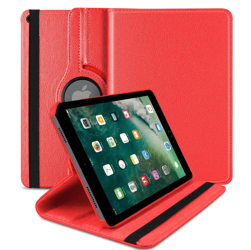 techplus iPad 5th Gen 9.7-inch (2017) Rotating Case – 360° Slim Protective Cover with Stand (Red) iPad 5th Gen 9.7-inch (2017) Rotating Case – 360° Slim Protective Cover with Stand (Red)