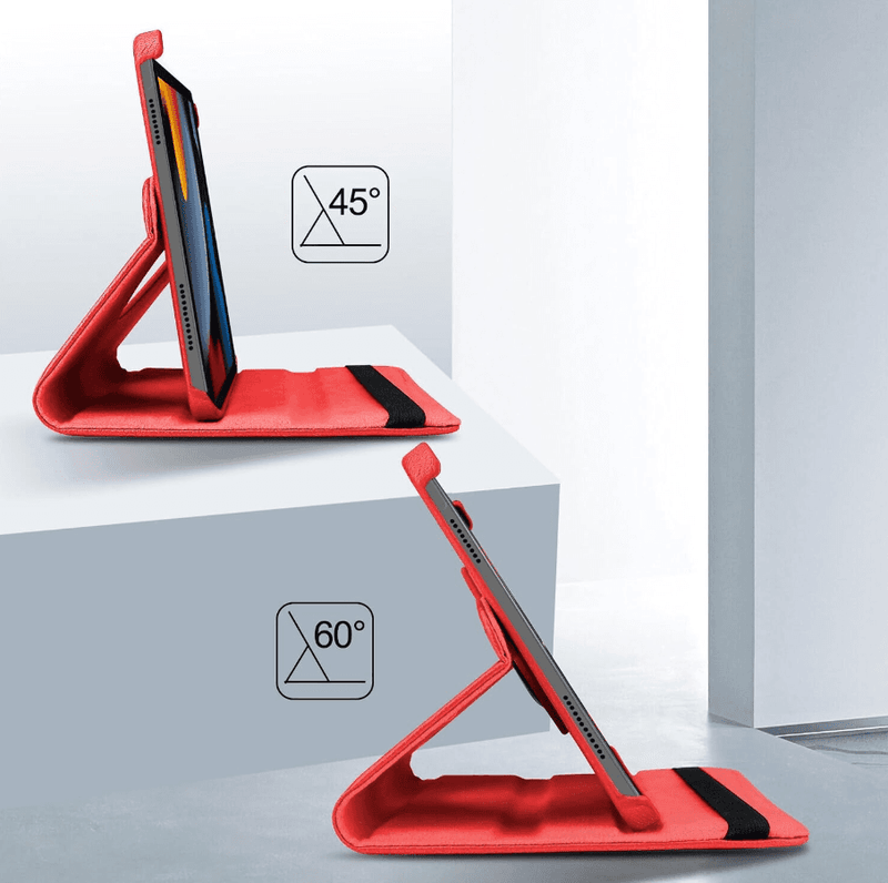 techplus iPad 7th Gen 10.2-inch (2019) Rotating Case – 360° Slim Protective Cover with Stand (Red) iPad 7th Gen 10.2-inch (2019) Rotating Case – 360° Slim Protective Cover with Stand (Red)