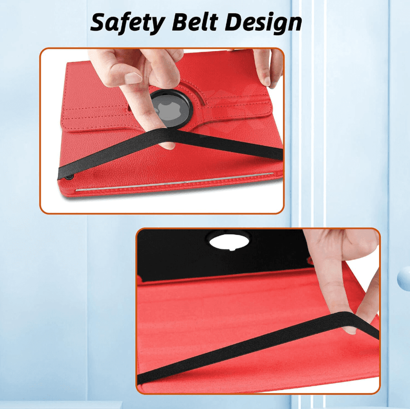 techplus iPad 7th Gen 10.2-inch (2019) Rotating Case – 360° Slim Protective Cover with Stand (Red) iPad 7th Gen 10.2-inch (2019) Rotating Case – 360° Slim Protective Cover with Stand (Red)