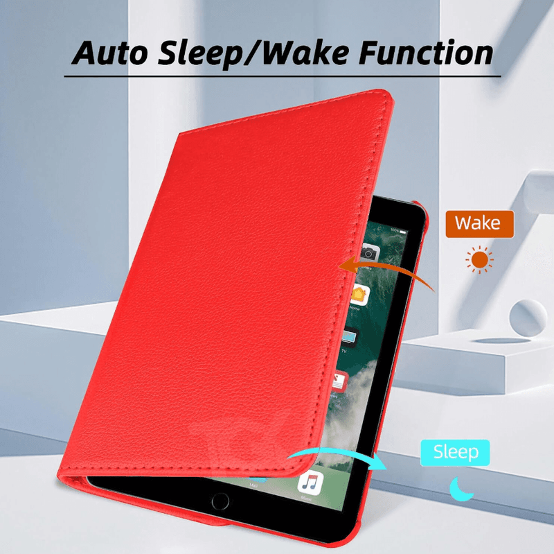 techplus iPad 7th Gen 10.2-inch (2019) Rotating Case – 360° Slim Protective Cover with Stand (Red) iPad 7th Gen 10.2-inch (2019) Rotating Case – 360° Slim Protective Cover with Stand (Red)