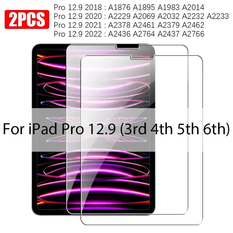 Screen Protectors - Tempered Glass for iPad (Pack of 2) (All iPad Models) by Habicare