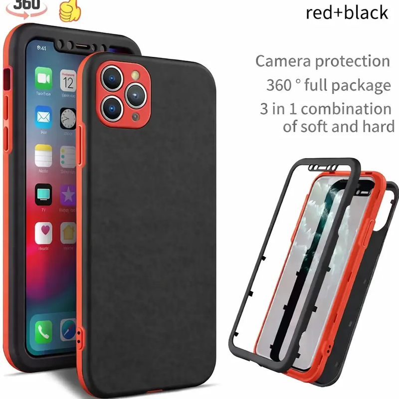 iPhone 12 Pro 360 Degree Case – 3-Piece Full Body Protection Cover by techplus