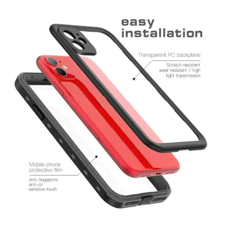techplus iPhone 11 Waterproof Case Redpepper Full Protective Cover Redpepper iPhone 11 Waterproof Case Full Protection