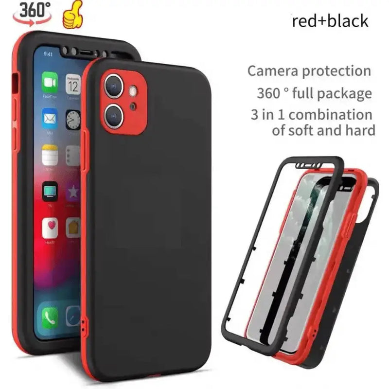 techplus Mobile Phone Case iPhone 12 360 Degree Case – 3-Piece Full Body Protection Cover iPhone 12 360 Degree Full Body Protective Case