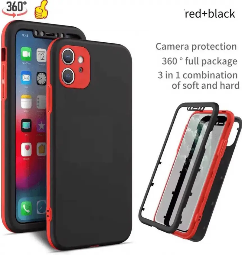 iPhone 12 Mini 360 Degree Case – 3-Piece Full Body Protection Cover by techplus