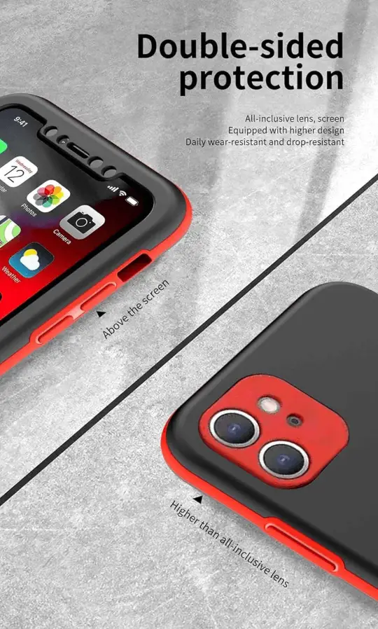 iPhone 12 Mini 360 Degree Case – 3-Piece Full Body Protection Cover by techplus