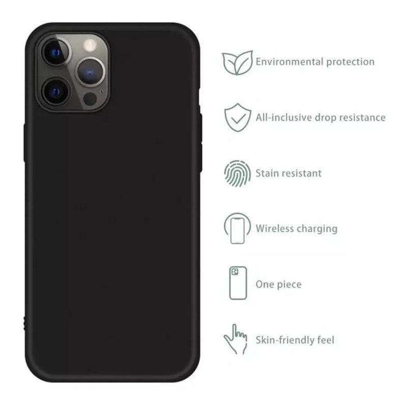 Silicone Case for iPhone 12 Pro Max (6.7”) (Black) by 9eight5
