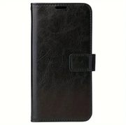 iPhone 12 Pro Max Flip PU Leather Wallet Case (Black) by techplus