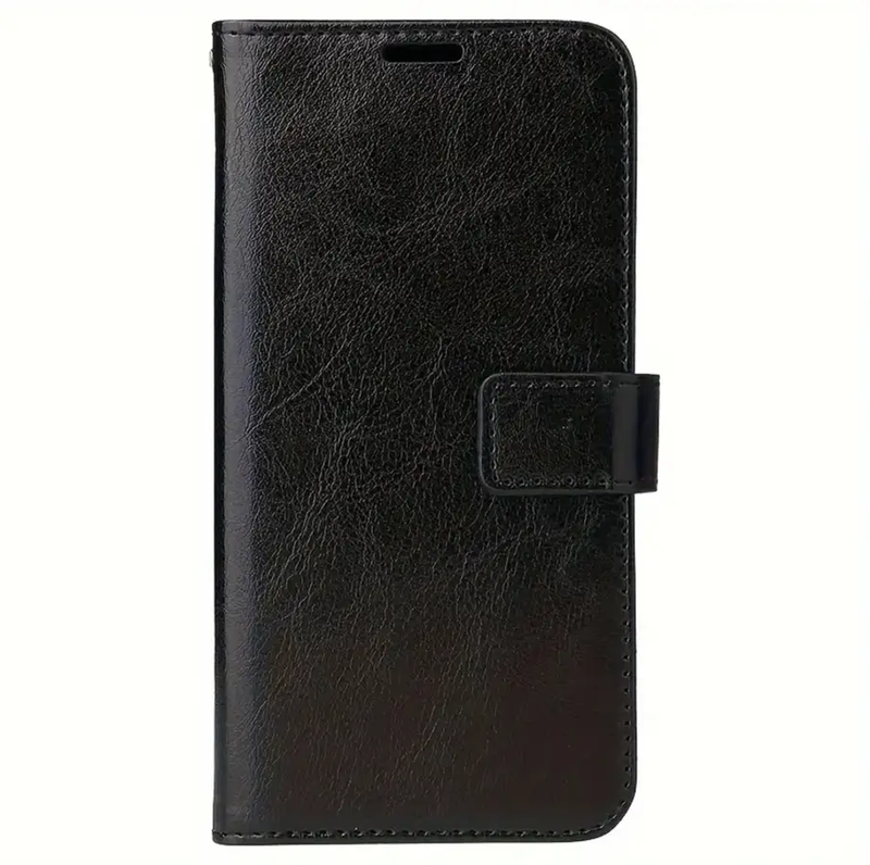 iPhone 12 Pro Max Flip PU Leather Wallet Case (Black) by techplus