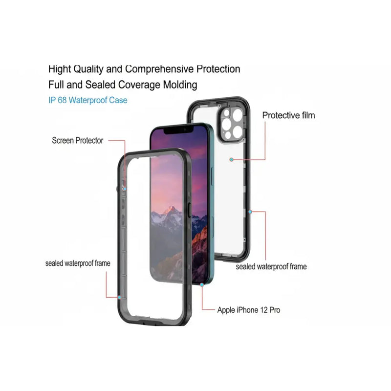 techplus iPhone 12 Pro Max Waterproof Case Redpepper Full Protective Cover iPhone 12 Pro Max Waterproof Case Redpepper