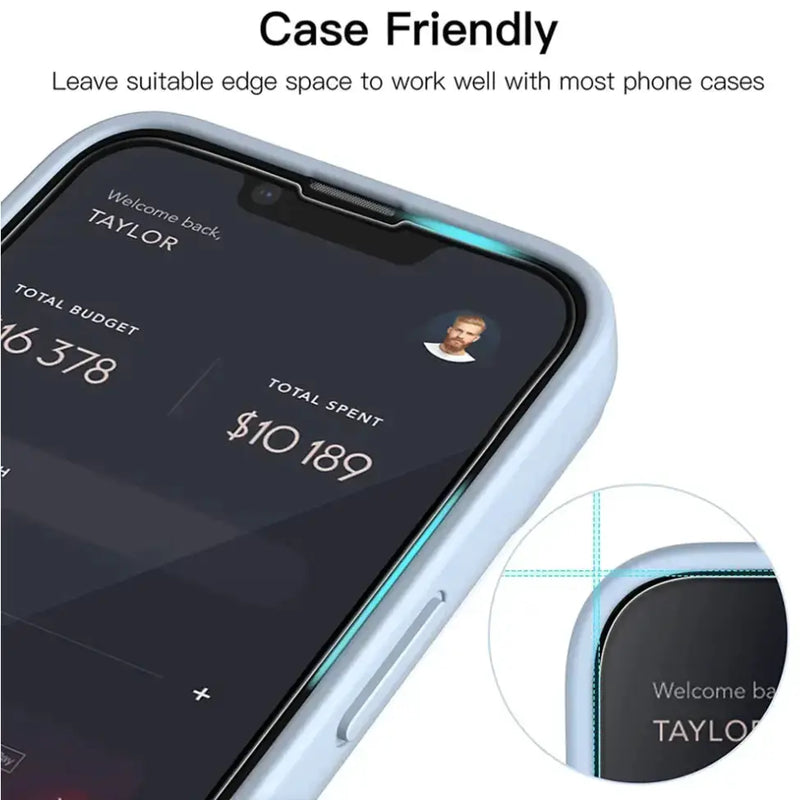 techplus iPhone 13 Mini Glass Screen Protector (2 pack) Tempered Glass Screen Protector iPhone 13 Mini Two Pack