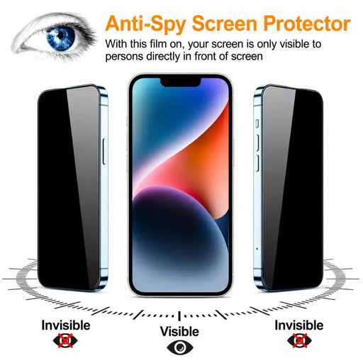 techplus Screen protector iPhone 13 Privacy Tempered Glass Screen Protector – 9H HD Anti-Spy, 2.5D Rounded Edge, Impact & Scratch Resistant iPhone 13 Privacy Tempered Glass Screen Protector 9H