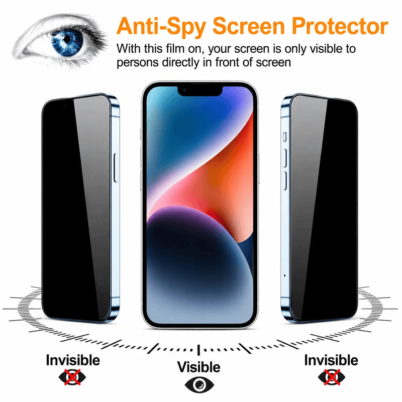 techplus iPhone 12 Pro Max Privacy Screen Protector 2 Pack 9H Anti Spy HD iPhone 12 Pro Max Privacy Screen Protector 2 Pack